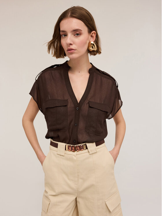 Motivi Motivi Camicia 5223Q000788N022 Marrone Regular Fit