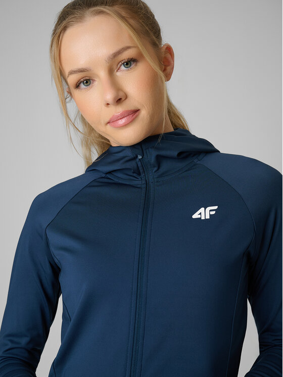 4F 4F Bluza BASIC+ Turkusowy Slim Fit
