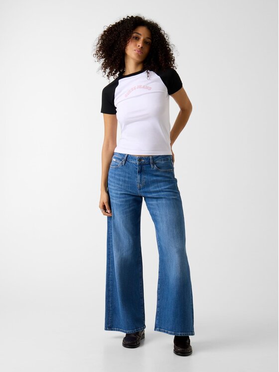 Guess Jeans Guess Jeans T-Shirt 182188 Biały Classic Fit