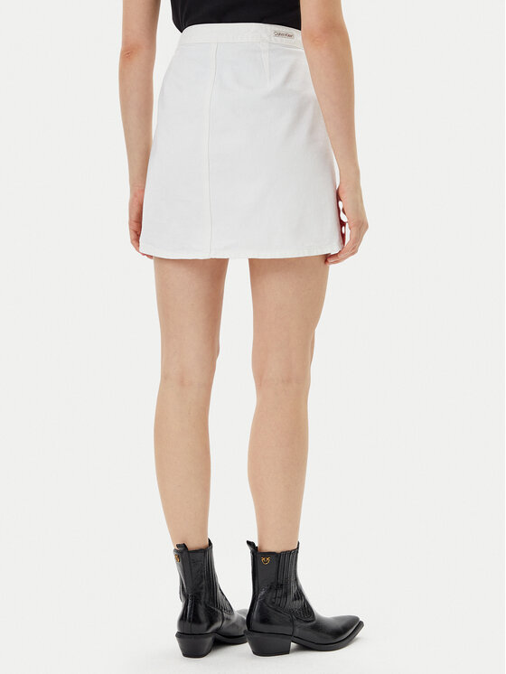 Calvin Klein Jeans Calvin Klein Jeans Φούστα τζιν J20J225194 Λευκό Regular Fit