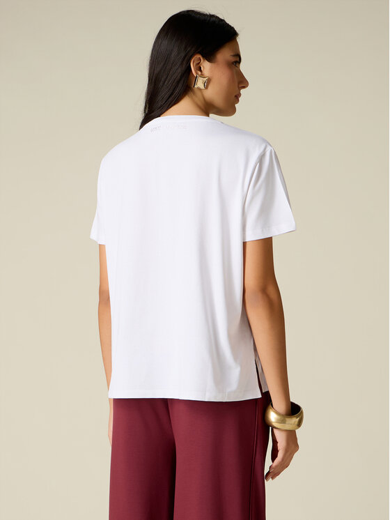 Oltre Oltre T-Shirt G098J004709N011 Biały Regular Fit