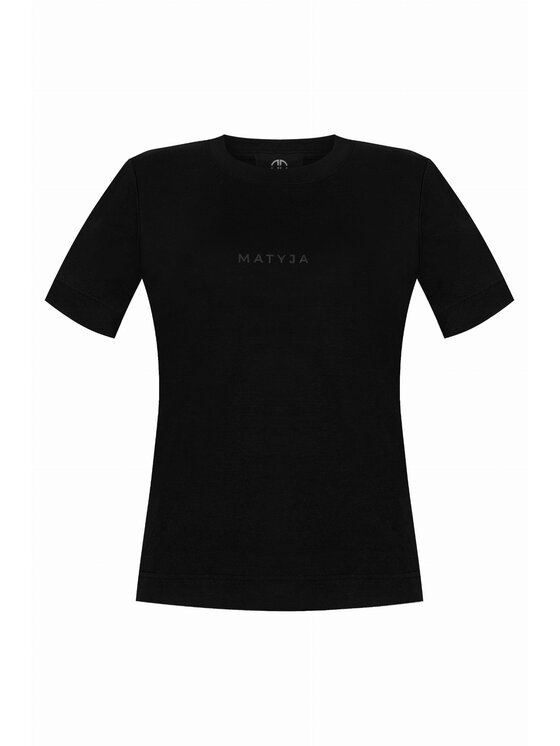 Magda Matyja Magda Matyja T-Shirt RAYA T-SHIRT BLACK Czarny Slim Fit