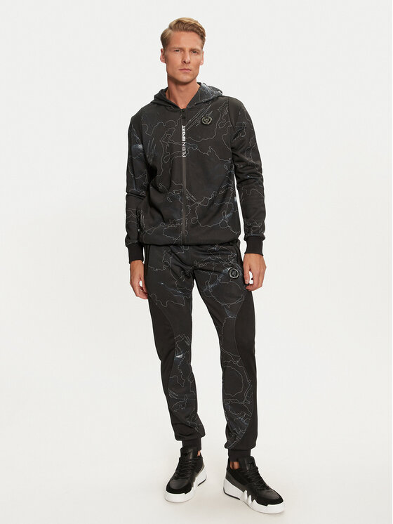 Plein Sport Plein Sport Trenerka Jogging Set: Top/Trousers Lunar FADC MJJ0763 STE003N Crna Regular Fit