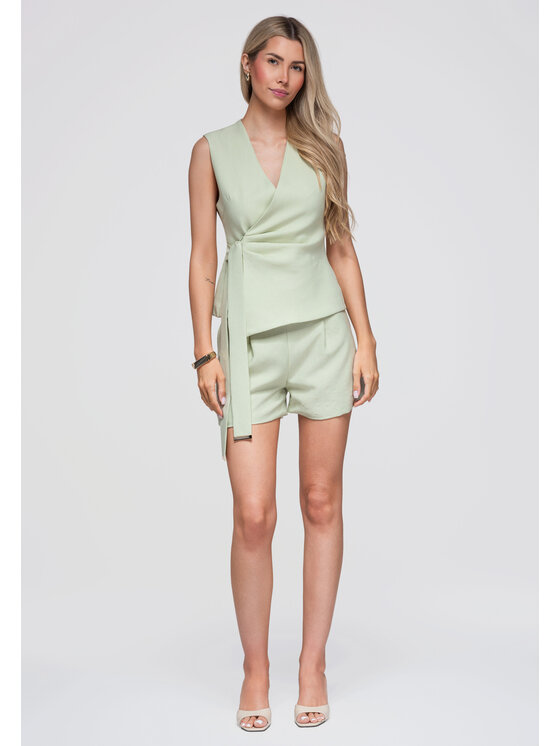 Ombre Ombre Marynarka OW-BL-E0004 Zielony Slim Fit