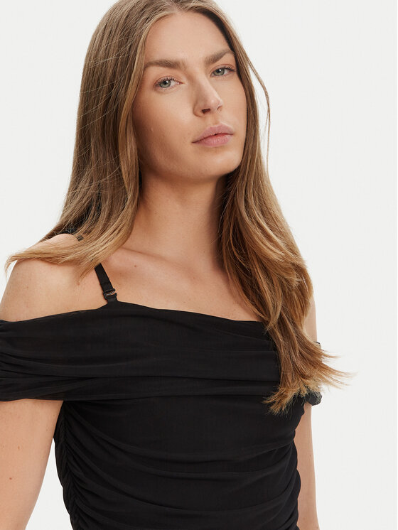 Guess Guess Kokteilinė suknelė W5YK21 KCZC2 Juoda Slim Fit