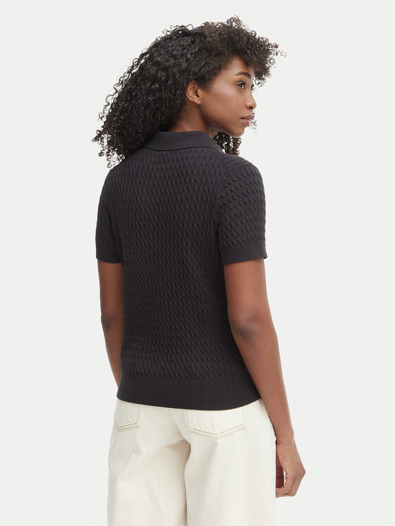 Tommy Hilfiger Tommy Hilfiger Тениска с яка и копчета WW0WW41474 Черен Regular Fit