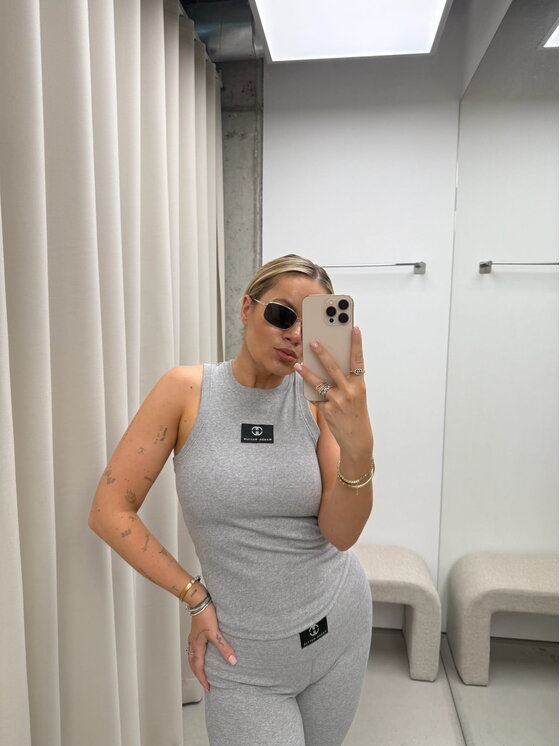 Magda Matyja Magda Matyja Legginsy Miami Bottom Grey Szary Slim Fit