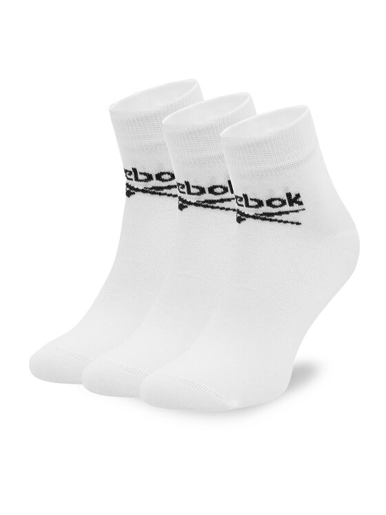 Reebok 3 unisex augsto zeķu pāru komplekts R0429-SS24 (3-pack) Balts