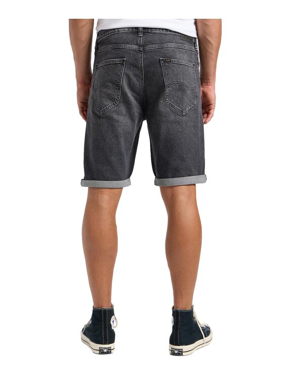 Lee Lee Szorty jeansowe 112363927 Szary Regular Fit