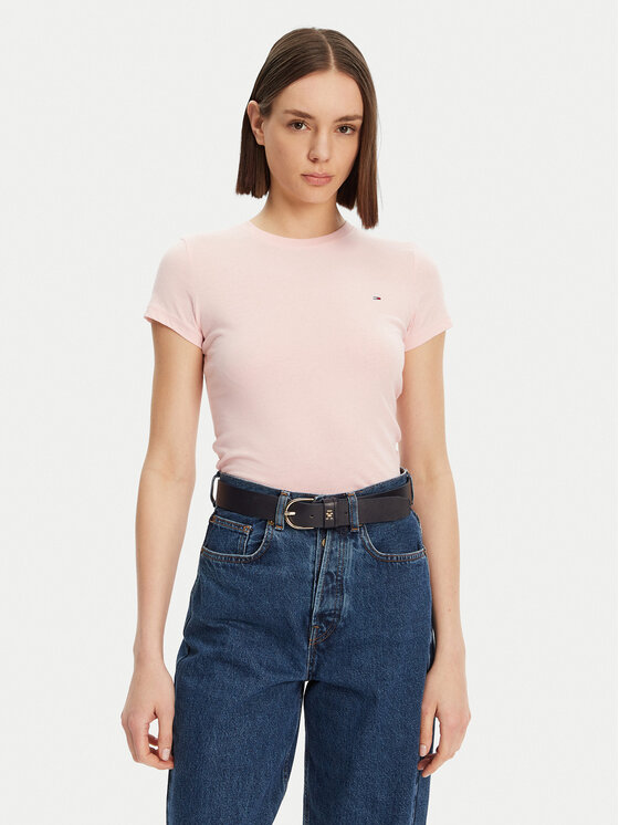 Tommy Jeans Tommy Jeans Majica DW0DW20459 Roza Slim Fit