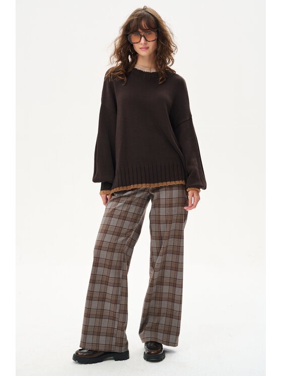 blue shadow blue shadow Sweter Koba Brązowy Regular Fit