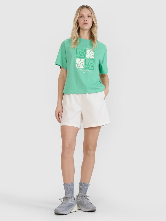 4F 4F Bavlnené šortky 4FRSS25TSHOF750-11S Biela Regular Fit