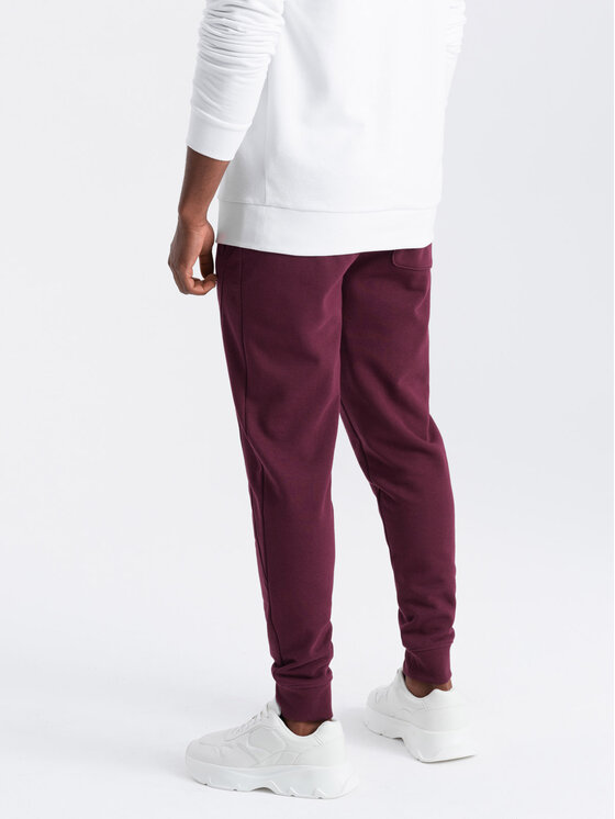 Ombre Ombre Joggers kalhoty OM-PABS-0174 Bordó Regular Fit