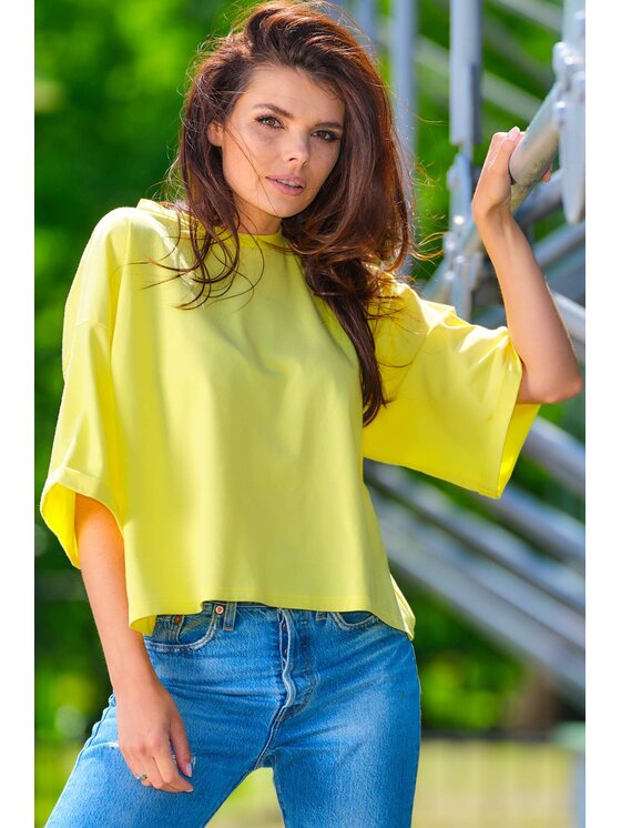 Infinite You Infinite You Bluzka M265 Żółty Basic Fit
