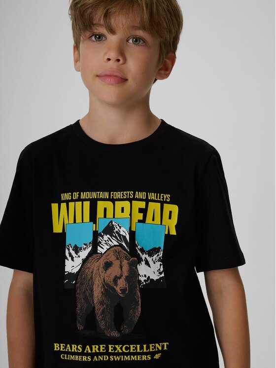 4F 4F T-Shirt 4FJKAW26TTSHM4456-20S Μαύρο Regular Fit