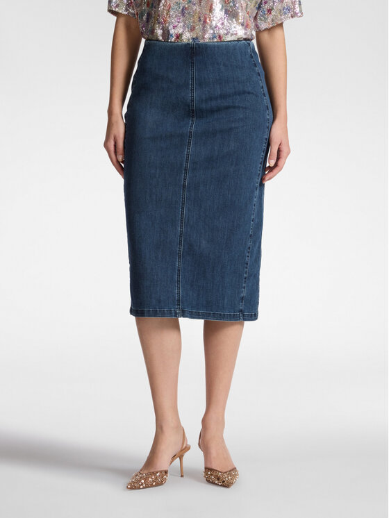 Elena Mirò Elena Mirò Spódnica midi 1407Z000071N034 Niebieski Regular Fit