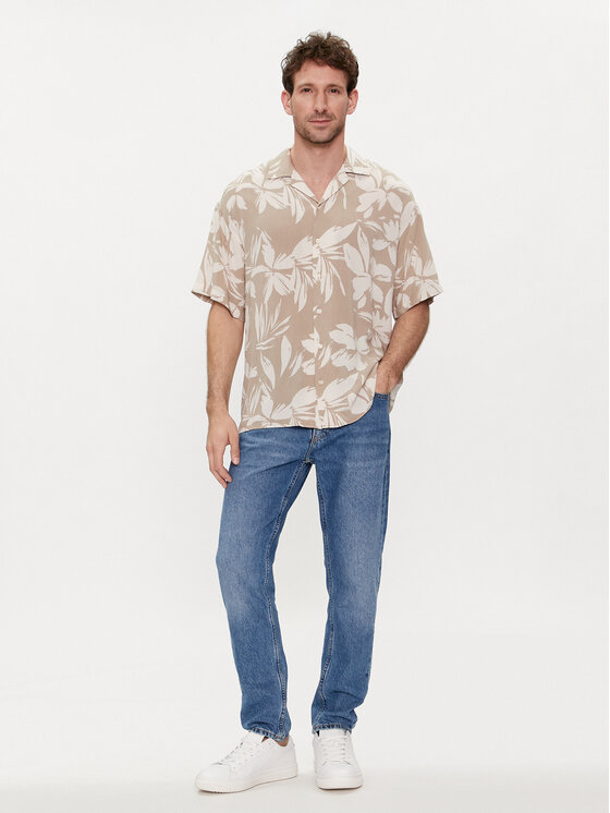 Jack & Jones Jack & Jones Košile Jeff 12248408 Béžová Relaxed Fit