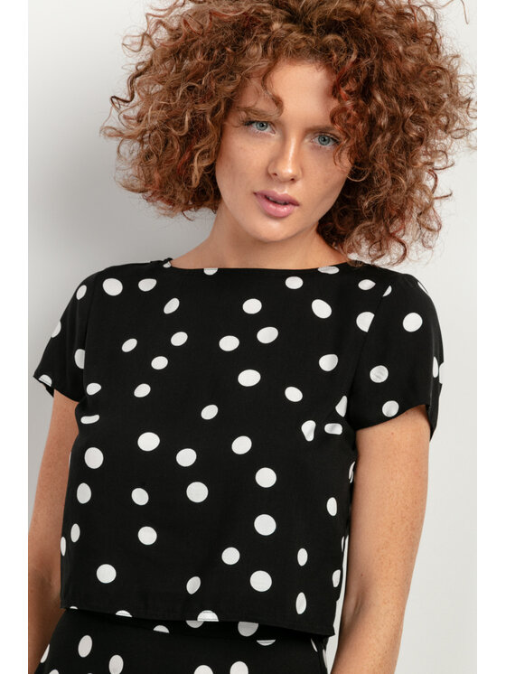 Tessita Tessita T-Shirt TOP T408_1_3XL Czarny Relaxed Fit