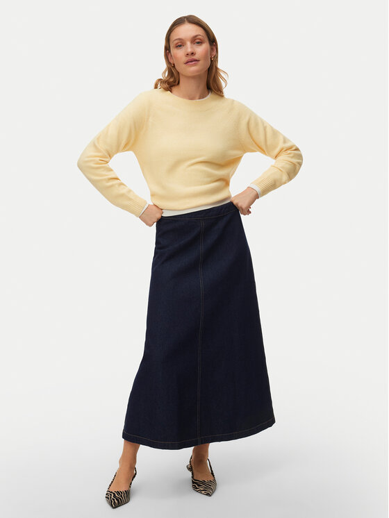 Vero Moda Vero Moda Sweter Doffy 10201022 Żółty Regular Fit