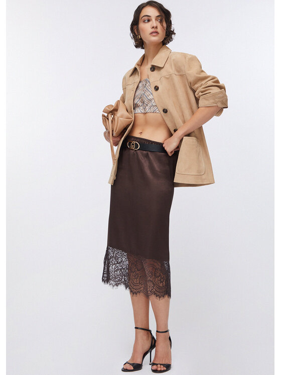 Liu Jo Liu Jo Spódnica midi CA6121T450AP9576 Brązowy Regular Fit