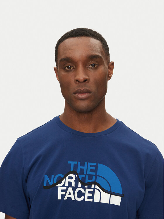 The North Face The North Face Tričko Mountain Line NF0A87NT Modrá Regular Fit