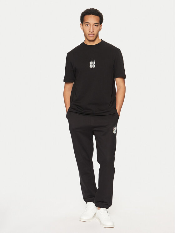 HUGO HUGO Футболка Dalsar 50530434 Чорний Relaxed Fit