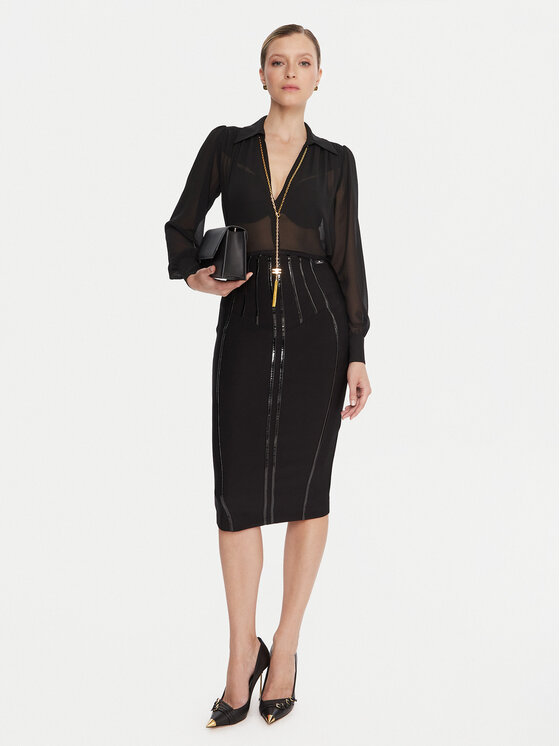 Elisabetta Franchi Elisabetta Franchi Φούστα pencil GO-124-57E2-V460 Μαύρο Slim Fit