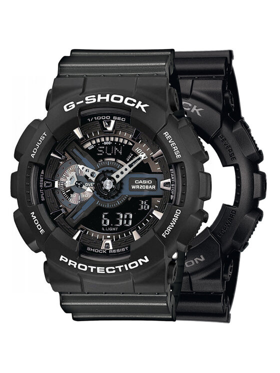 Casio Casio Zegarek SET GA-110-1BER + BEZEL 10508136 + PASEK 10467764 Czarny