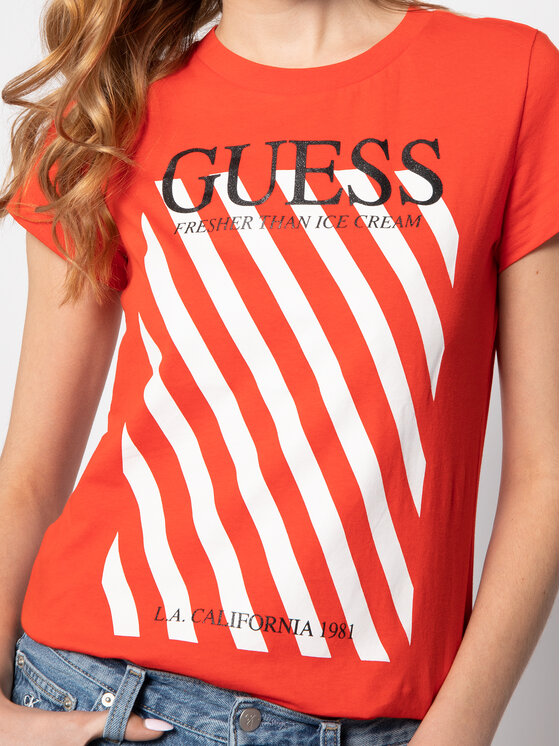 Guess Guess T-krekls Creamy Tee W0GI57 JA900 Sarkans Regular Fit