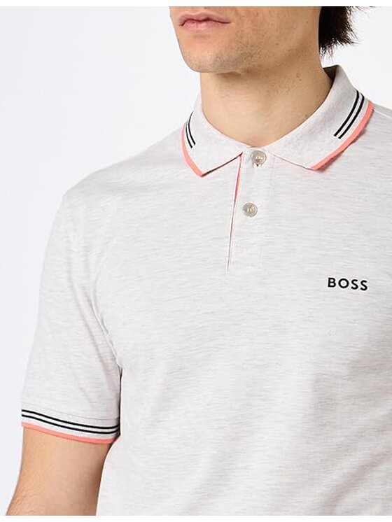 BOSS Boss Polo 50506193-056 Szary Slim Fit