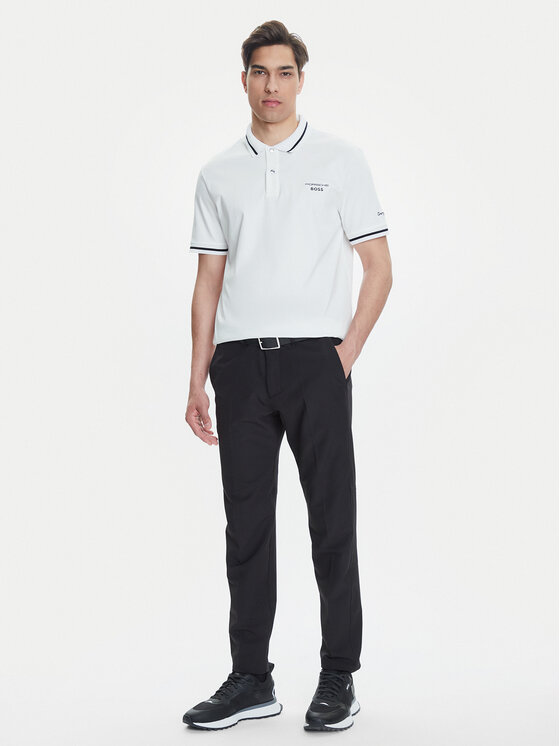 BOSS BOSS Тениска с яка и копчета C-Parris 197 50543257 Бял Regular Fit