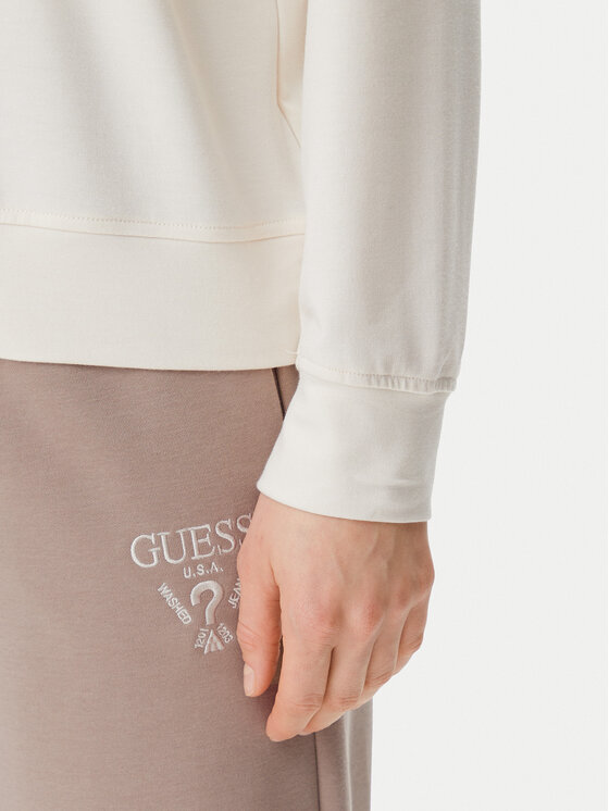 Guess Guess Majica dugih rukava O5GQ00 KCQP2 Écru Regular Fit