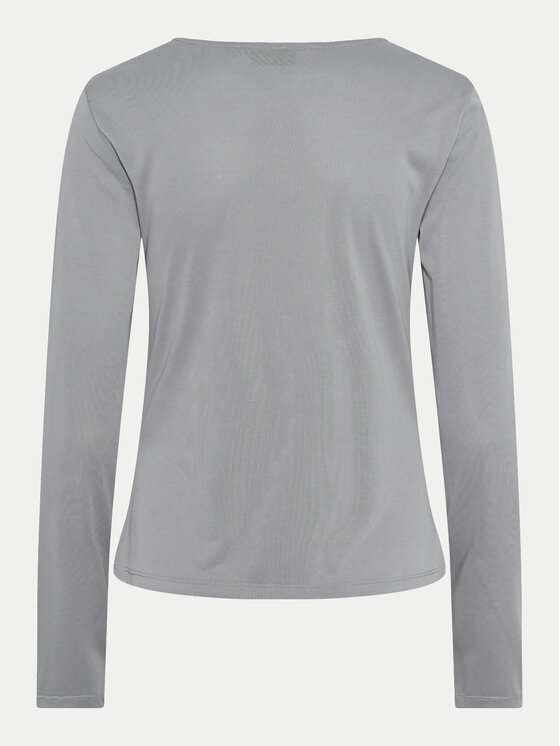 Pieces Pieces Bluzka Anora 17151339 Szary Slim Fit