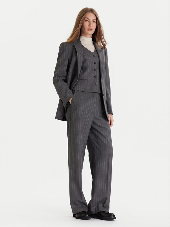 Tommy Hilfiger Tommy Hilfiger Штани з тканини WW0WW47550 Сірий Wide Leg