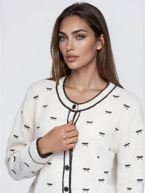 Ombre Ombre Sweter OW-SW-E0032 Beżowy Regular Fit