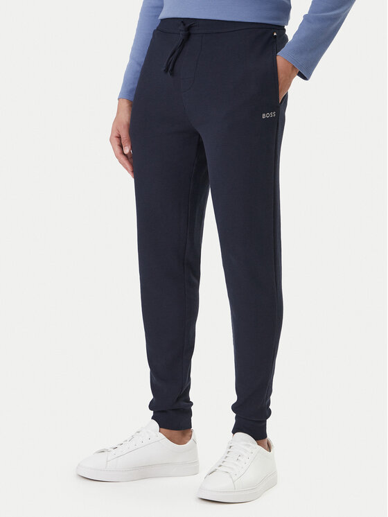 BOSS BOSS Spodnji del trenirke Waffle 50535878 Mornarsko modra Regular Fit