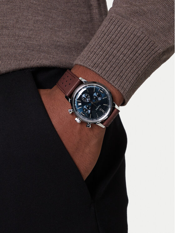 Timex Timex Ročna ura Marlin Chronograph TW2W10200 Rjava