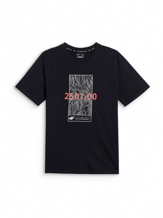 4F 4F T-Shirt TREKKING Czarny Regular Fit