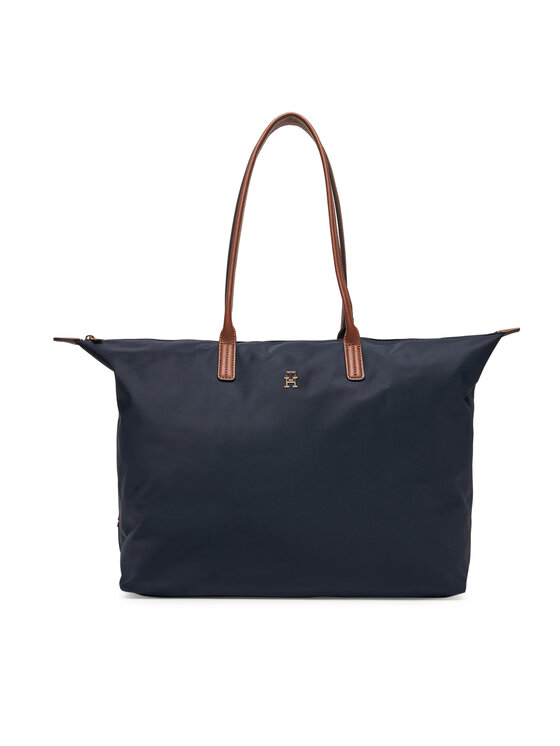 Tommy Hilfiger Geantă Popette Maxi Tote AW0AW17996 Bleumarin
