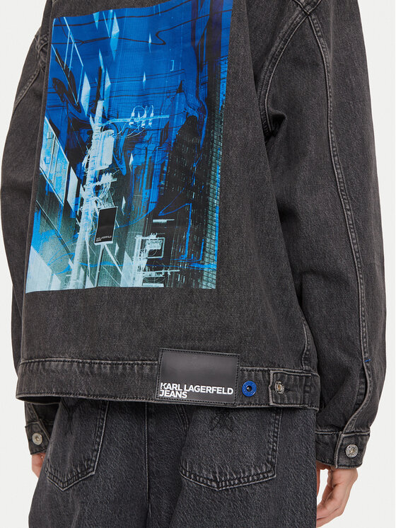Karl Lagerfeld Jeans Karl Lagerfeld Jeans Geacă de blugi 246J1401 Gri Relaxed Fit