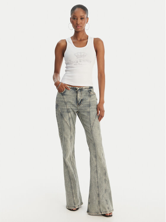 Juicy Couture Juicy Couture Marškinėliai Gothic Crown JCBLV126807 Balta Slim Fit