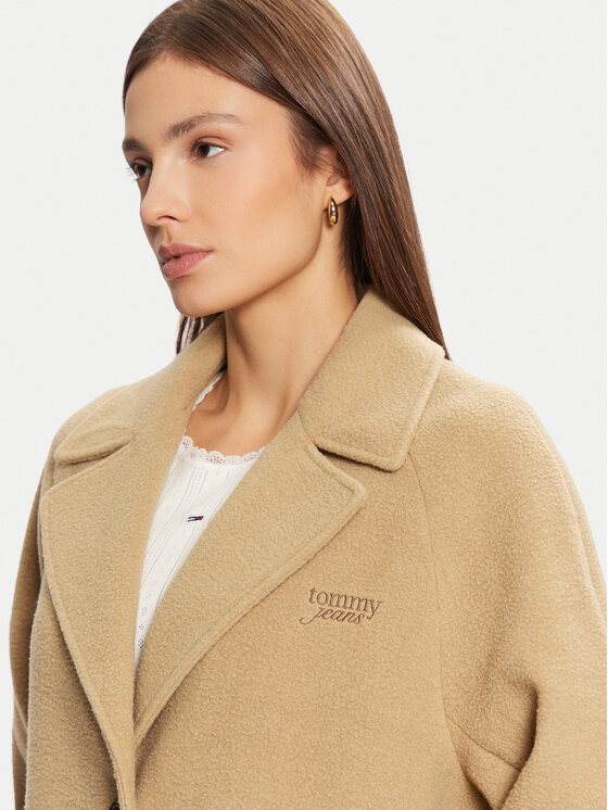 Tommy Jeans Tommy Jeans Palton de lână DW0DW20166 Bej Regular Fit