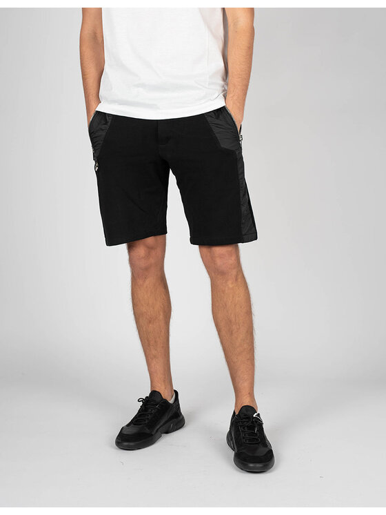 Les Hommes Les Hommes Σορτς LKJ501 756A | Short Sweatpants in Mercerized Cotton Μαύρο Regular Fit