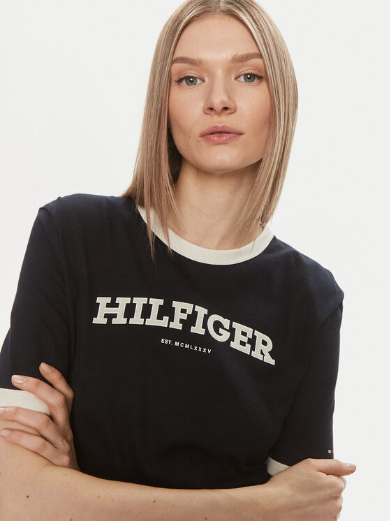 Tommy Hilfiger Tommy Hilfiger Marškinėliai Monotype WW0WW41208 Tamsiai mėlyna Regular Fit