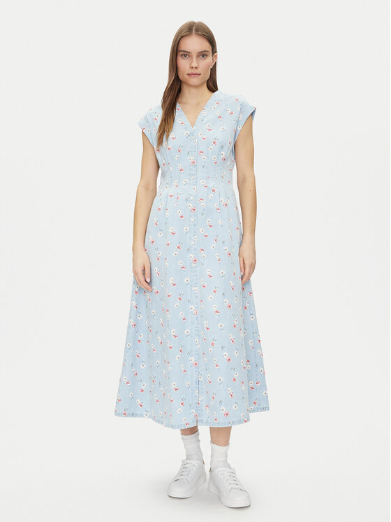 Gap Gap Košilové šaty 731352-00 Světle modrá Regular Fit