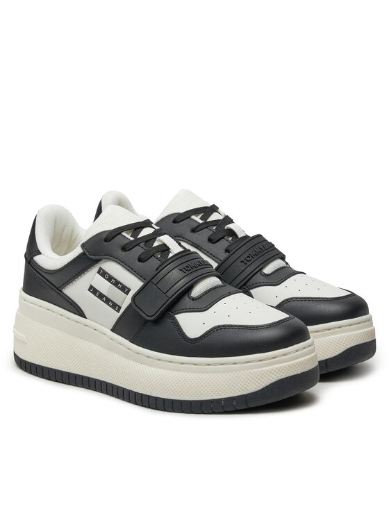 Tommy Jeans Tommy Jeans Tenisice Tjw Retro Basket Flatform Velcro EN0EN02573 Crna