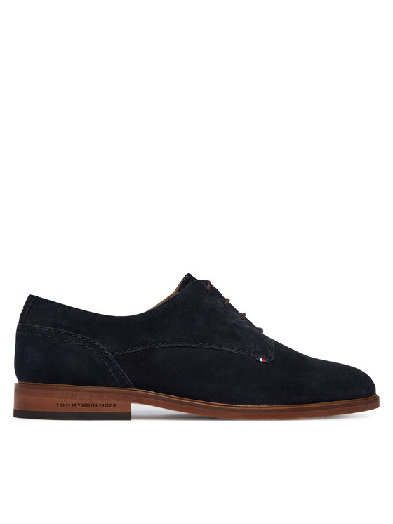 Tommy Hilfiger Tommy Hilfiger Poltopánky Hilfiger Suede Dress Shoe FM0FM05776 Tmavomodrá