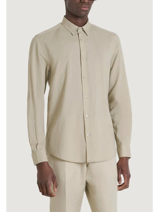 Antony Morato Antony Morato Camicia SHIRT ALICANTE SLIM FIT Beige Shirt Fit