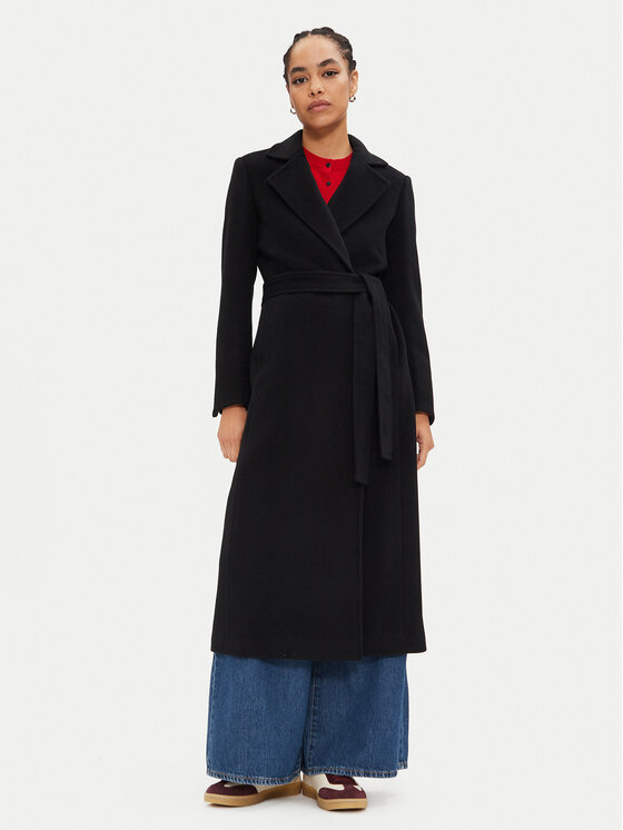 MAX&Co. MAX&Co. Wollmantel Longrun 2428016034200 Schwarz Regular Fit