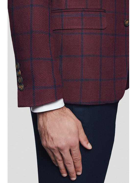 Lancerto Lancerto Marynarka Scafati MA131224000003 Bordowy Slim Fit